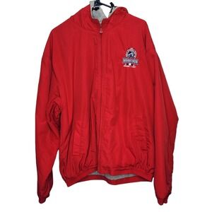 Walt Disney World Marathon‎ 2007 Full Zip Up Jacket Mens Size L Nylon Shell Red